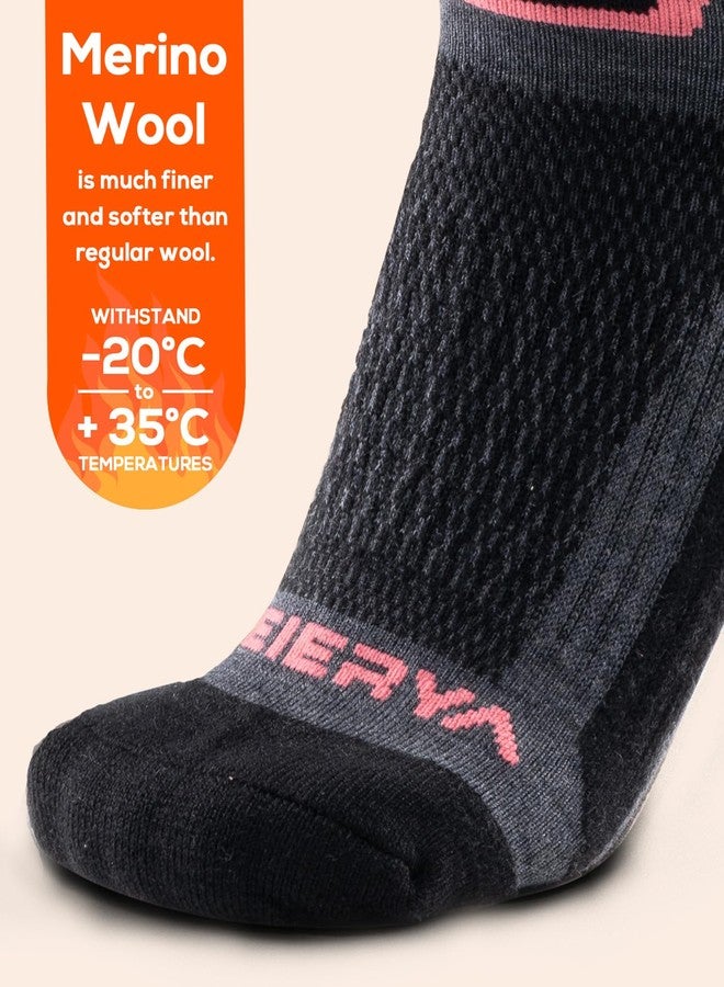 WEIERYA Ski Socks 2 Pairs Pack for Skiing, Snowboarding, Cold Weather, Winter Performance Socks (Retro Black 2 Pairs, X-Large) - Image 3